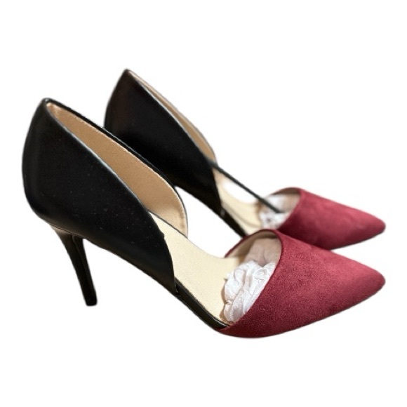 Women's Heels Size 9 French Connection 
Dorsey Pumps Burgundy/Black - Picture 3 of 6